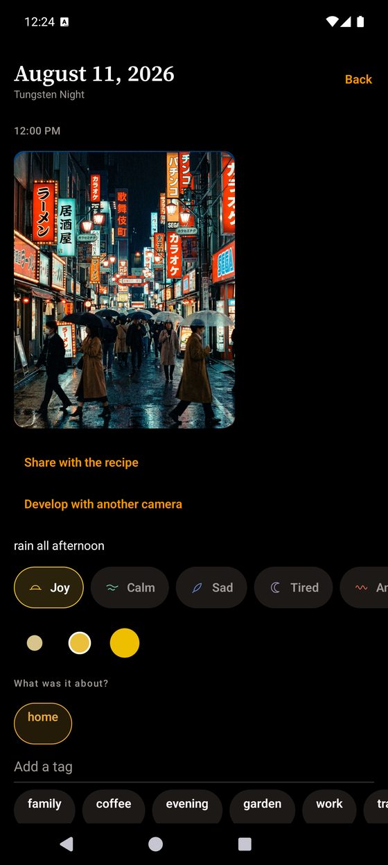 A day: its photograph, its mood, its writing